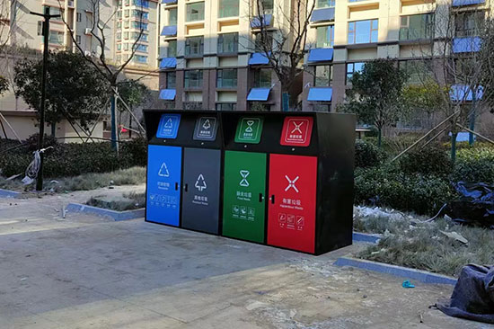 四分類(lèi)垃圾桶罩，垃圾分類(lèi)亭